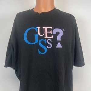Guess Originals Graphic T Shirt Vintage Black Short Sleeve Size L